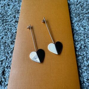 Rose Gold Kate Spade Heart Dangle Earrings